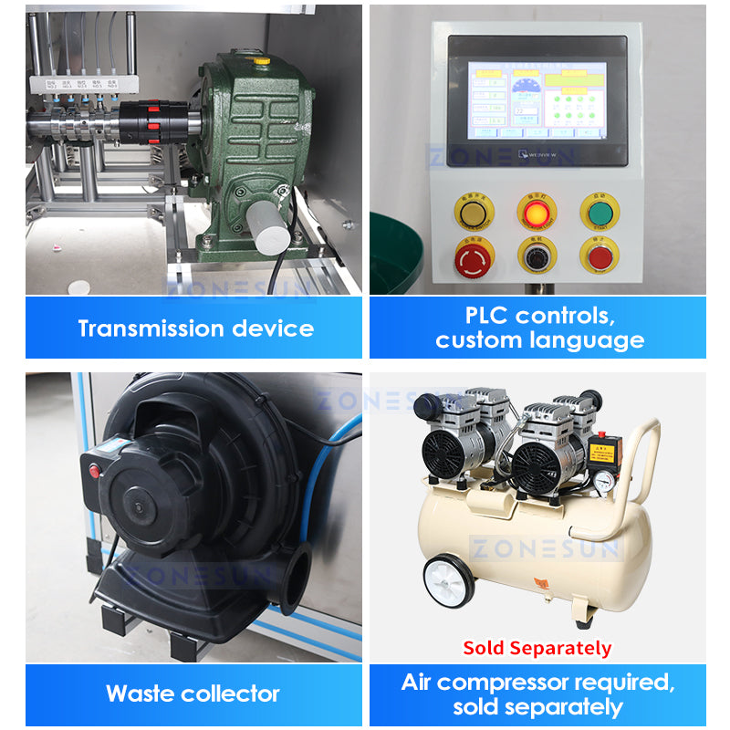 ZONESUN ZS-PK960 Automatic Round Pleated Wrapping Machine With Label Sticker