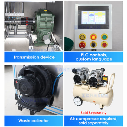 ZONESUN ZS-PK960 Automatic Round Pleated Wrapping Machine With Label Sticker