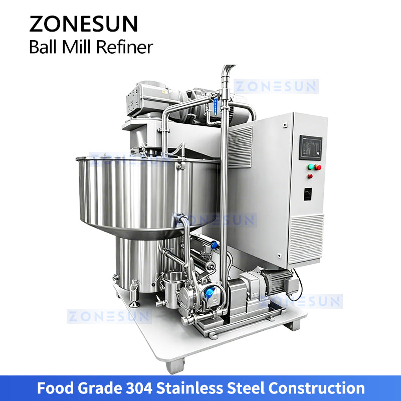 ZONESUN ZS-BM150 Vertical Chocolate Ball Mill Refiner for Chocolate Factory Production Lines