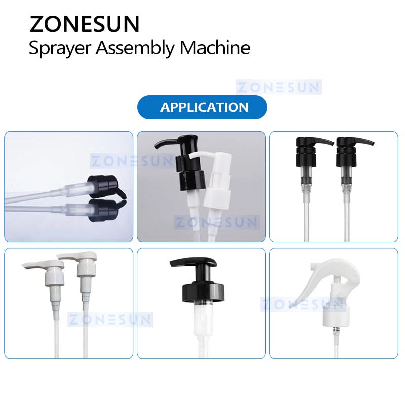 ZONESUN ZS-WIM06 Automatic Lotion Pump Assembly Machine with Dip Tube Cutting and Robotic Pick and Place System