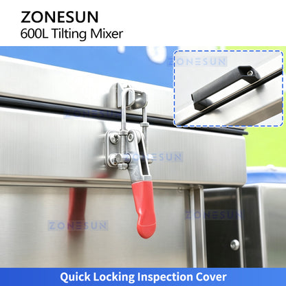 ZONESUN ZS-BM600L 600L Industrial Powder Ribbon Blender with Tilting Discharge System