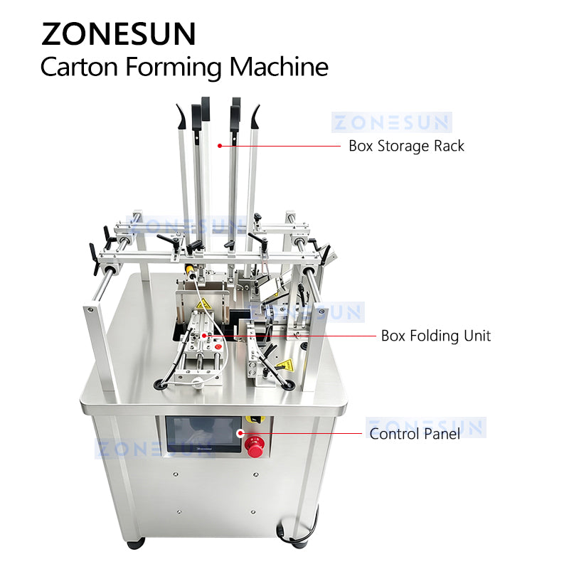 ZONESUN ZS-SEFM01 Compact Paperboard Carton Erector with Vacuum Box Opening System