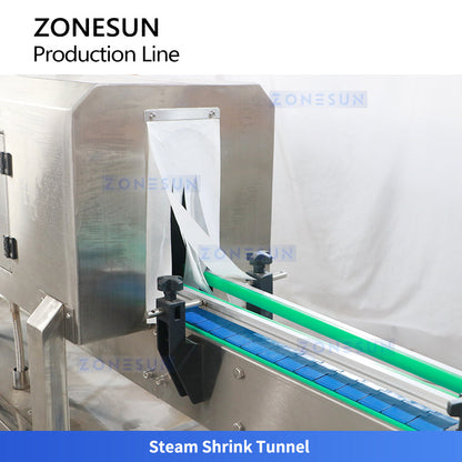 ZONESUN ZS-FAL180G9 Automatic Eye Drop Cam System Filling Capping Shrink Sleeve Labeling Production Line Irregular Bottle Biological Extract Liquid Peristaltic Pump Filling Machine
