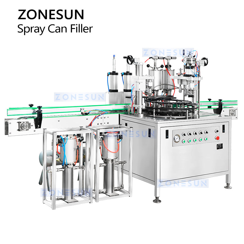 ZONESUN Aerosol Filling Sealing Machine Spray Can Sealer ZS-QW1600