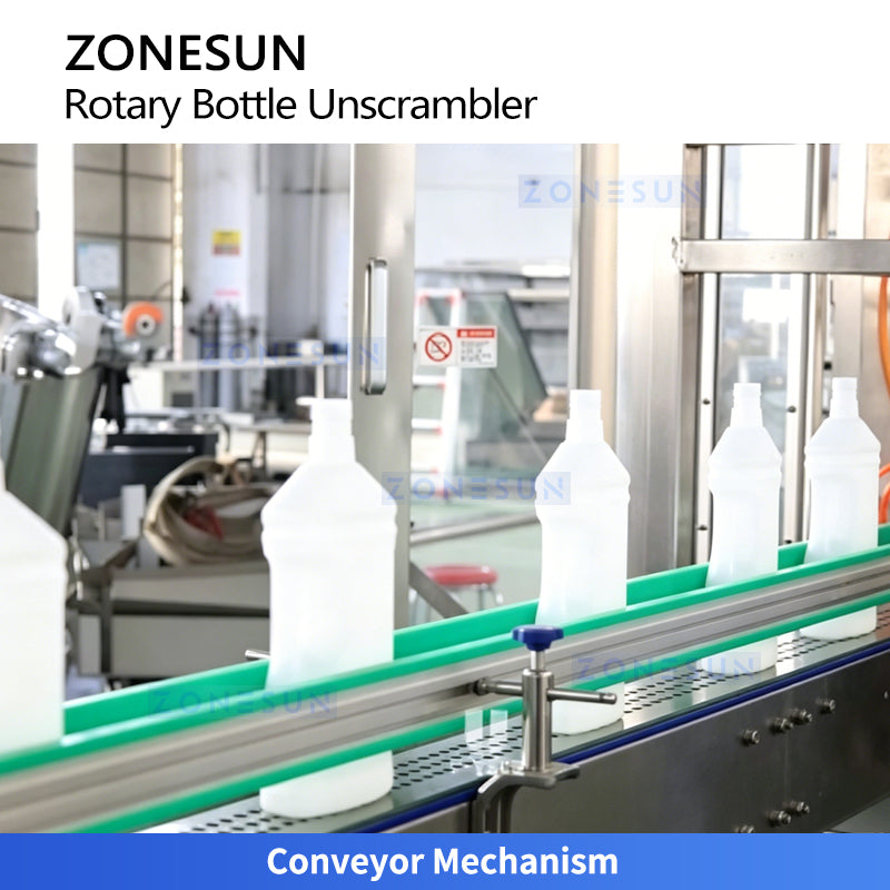 ZONESUN Automatic Bottle Unscrambler Machine Rotary Bottle Sorting System for PET PE HDPE Bottles