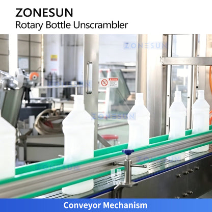 ZONESUN Automatic Bottle Unscrambler Machine Rotary Bottle Sorting System for PET PE HDPE Bottles
