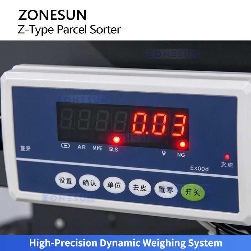 ZONESUN ZS-CB120Z Automatic Parcel Sorting Conveyor with Barcode Scanner & Dynamic Weighing