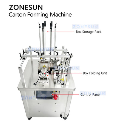 ZONESUN ZS-SEFM01 Compact Carton Erecting Machine for Small Paperboard Boxes