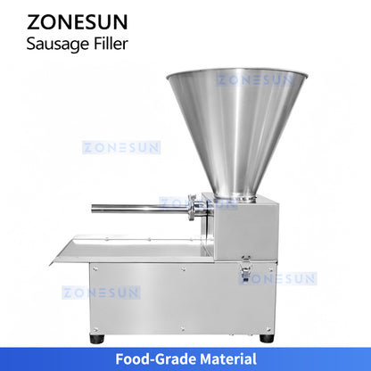 ZONESUN ZS-SFR1 Electric Sausage Stuffer Machine with Stainless Steel Hopper for Meat Filling