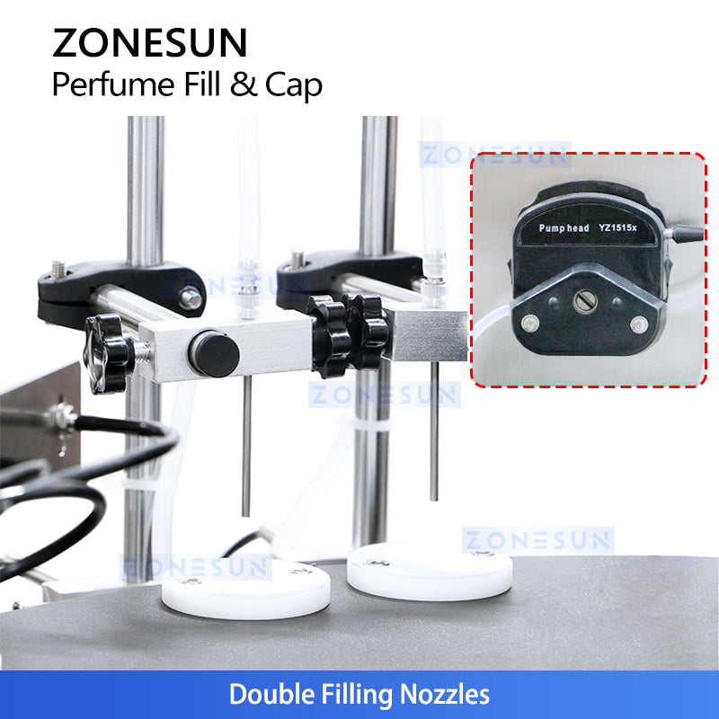 ZONESUN ZS-AFC17 Automatic 2 Nozzles Liquid Peristaltic Pump Filling Capping Machine