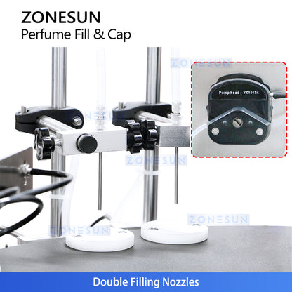 ZONESUN ZS-AFC17 Automatic 2 Nozzles Liquid Peristaltic Pump Filling Capping Machine