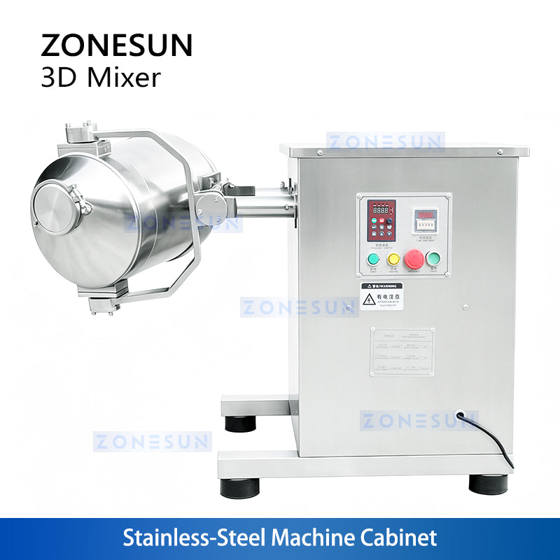 ZONESUN ZS-SBH10 3D Dry Powder Mixer Particle Blender
