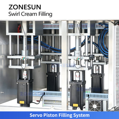 ZONESUN ZS-RSV4L Semi-Automatic Multi-Color Swirl Cosmetic Cream Filling Machine