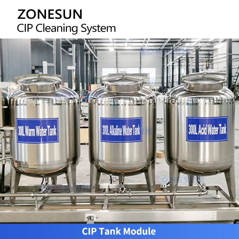 ZONESUN ZS-CIP500 Fully Automatic 3-Tank CIP Cleaning System | 100–1000L | SUS304 | Dairy Beverage Brewery