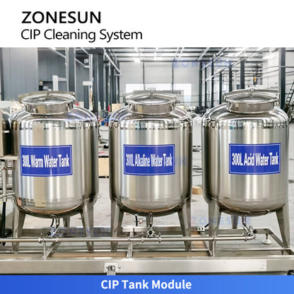 ZONESUN ZS-CIP500 Fully Automatic 3-Tank CIP Cleaning System | 100–1000L | SUS304 | Dairy Beverage Brewery