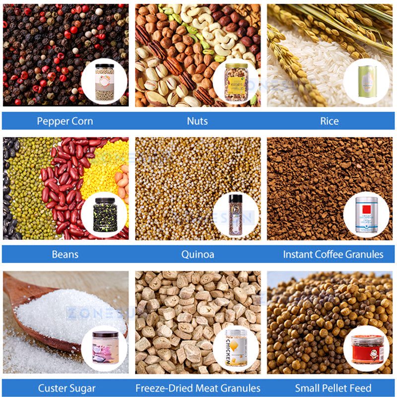 ZONESUN ZS-KIS900 Automatic Volumetric Filler for Grains, Nuts & Spices