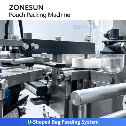 ZONESUN ZS-SPFC8 Automatic U-Shape Pouch Filling & Sealing Machine Dual Channel Bags Bagging Machine