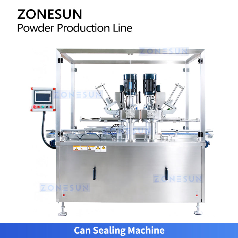 ZONESUN ZS-FAL320 Automatic Milk Powder Canning Line with Twin-Auger Filler Nitrogen Sealer