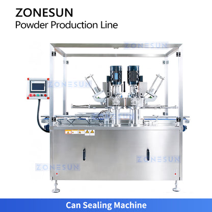 ZONESUN ZS-FAL320 Automatic Milk Powder Canning Line with Twin-Auger Filler Nitrogen Sealer