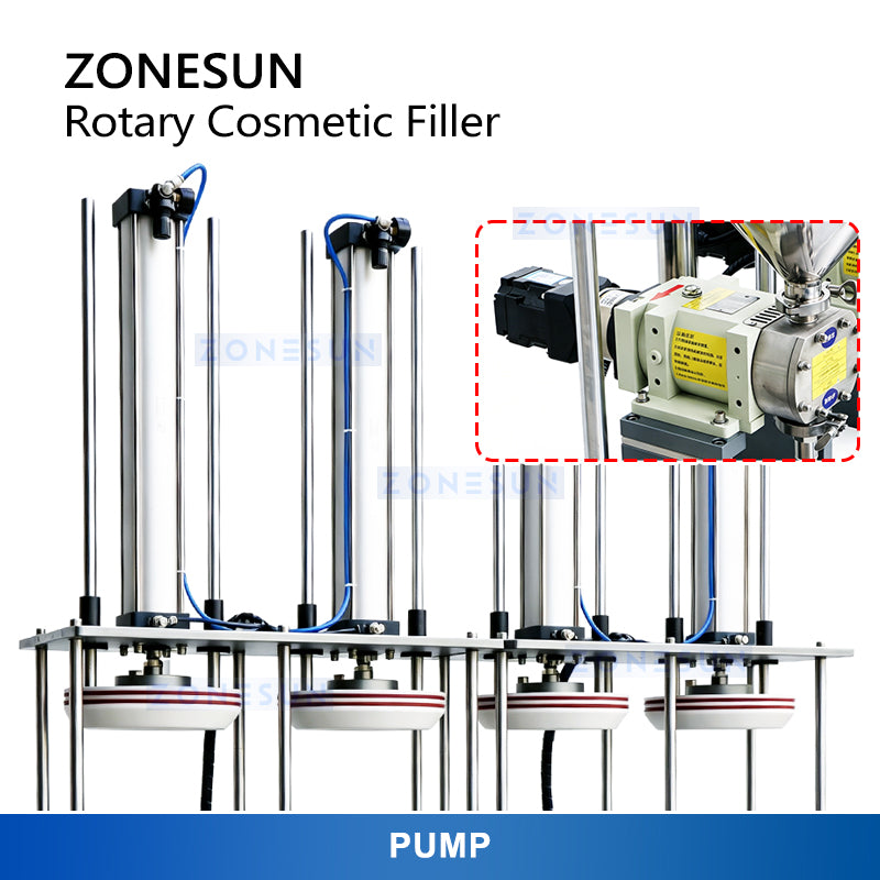 ZONESUN ZS-VTRPF4 Automatic 4-Color Cream Filling Machine 5–100ml JarsCosmetic Body Butters Filler