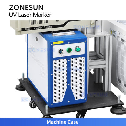 ZONESUN ZS-UVC2 355nm UV Laser Marking Machine 3W 5W with CCD Vision System Cold Light Laser Engraver for Plastic Glass Electronics