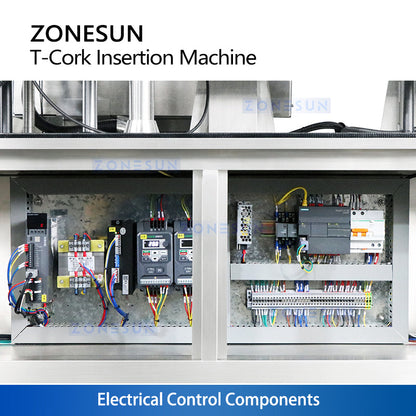ZONESUN ZS-XG21U Automatic T Corking Machine for Whisky Gin Liquor Bottles High Speed Bar Top Cork Inserter