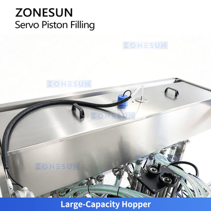 ZONESUN ZS-YT8T-8PX Automatic 8-Head Servo Piston Filling Machine for Ketchup & Shampoo