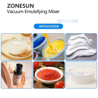 ZONESUN ZS-MX360 Cosmetic Vacuum Emulsifying Mixing Machine