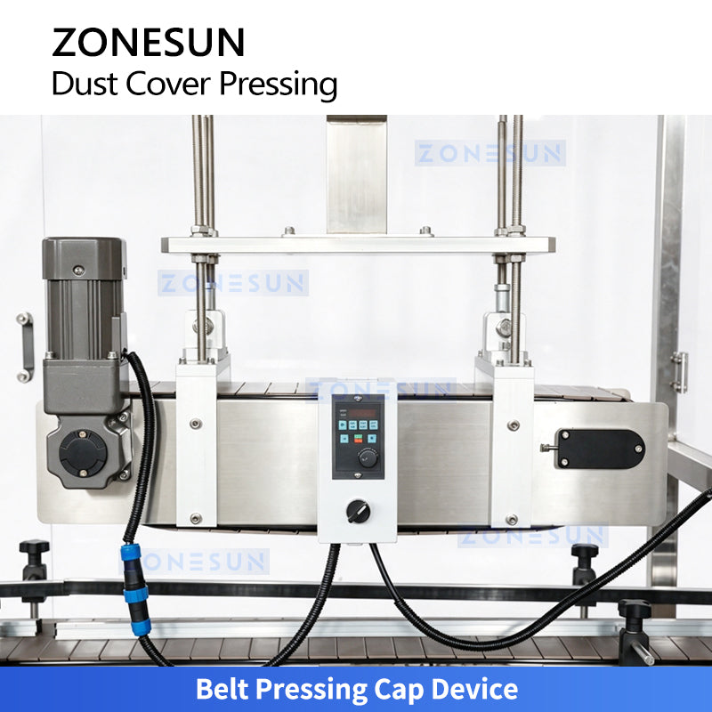 ZONESUN ZS-VTYG03 Automatic Press-On Cap Capping Machine with Belt Pressing for Large Bottles