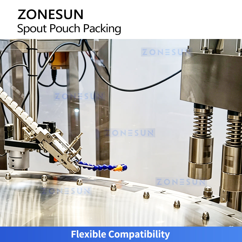 ZONESUN ZS-SPFC7 12-Head Rotary Spout Pouch Filling and Capping Machine