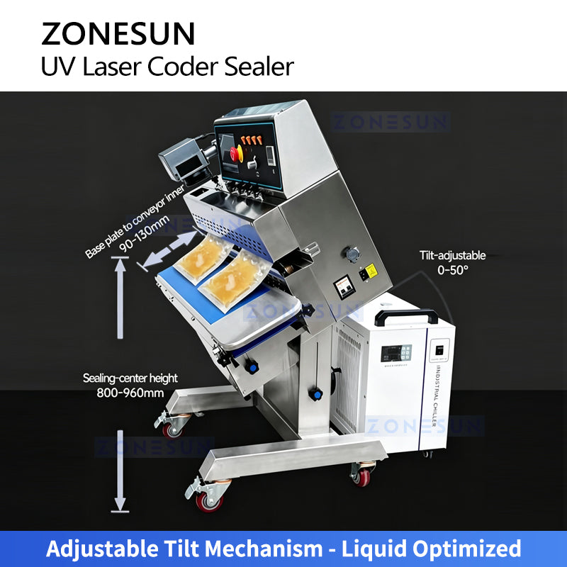 ZONESUN ZS-FR100LC UV Laser Continuous Bag Sealing Machine