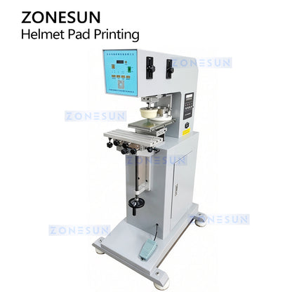 ZONESUN ZS-VTQYY2 Semi-Automatic Helmet Curved Surface Pad Printing Machine