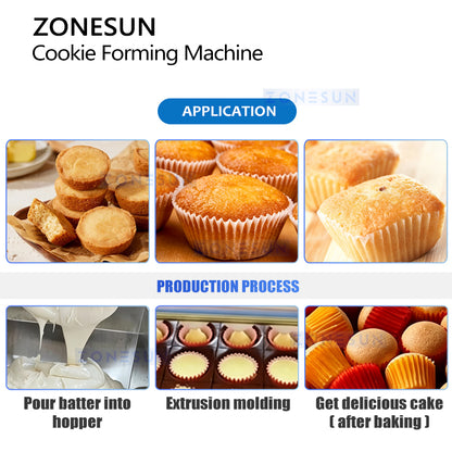 ZONESUN ZS-EH400 Automatic Cookie Making Machine with Depositing & Forming Functions