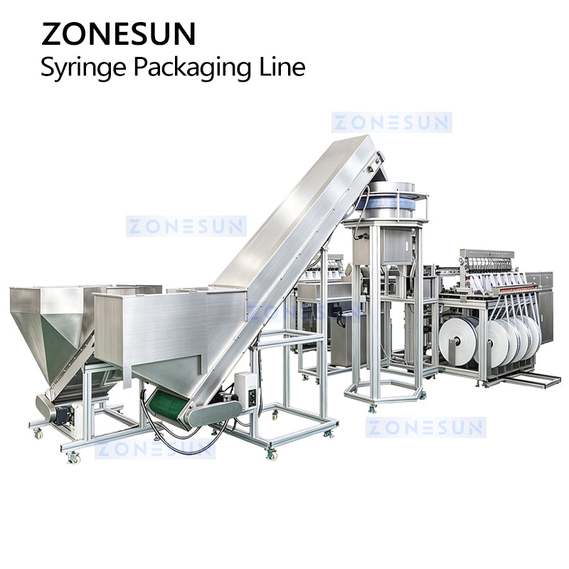 ZONESUN ZS-HYS60 Automatic Syringe Packing Machine with Feeding, Sealing and Cutting System