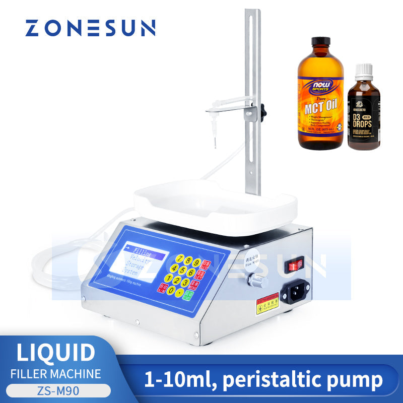 ZONESUN ZS-M90 1-10ml Small Automatic Liquid  Weighing Filling Machine  ZONESUNPRO