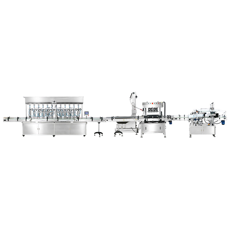 ZONESUN ZS-FAL180Z4 5L Oil Filling Capping Round Flat Bottle Double Labeling Production Line