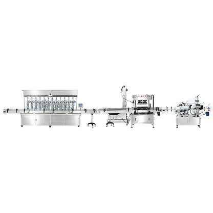ZONESUN ZS-FAL180Z4 5L Oil Filling Capping Round Flat Bottle Double Labeling Production Line