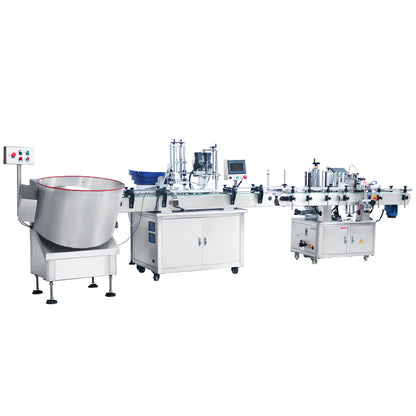 ZONESUN ZS-FAL180Z2 2 Nozzles Magnetic Pump Liquid Filling Capping Round Bottle Labeling Machine With Bottle Unscrambler