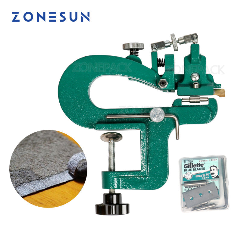 ZONESUN Leather Paring Device Kid Manual Leather Skiver Hand Skiving Machine