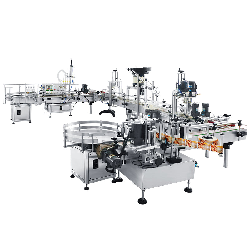 ZONESUN ZS-FAL180D6 4 Nozzles Magnetic Pump Liquid Filling Cap Screwing Round Bottle Labeling Production Line