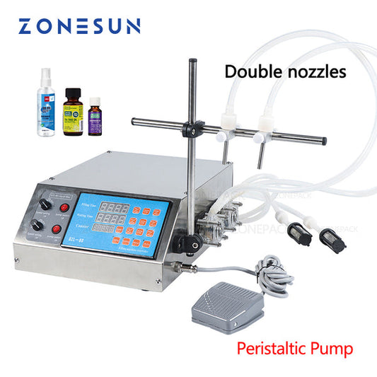 ZONESUN 2 Nozzles Peristaltic Pump Liquid Filling Machine