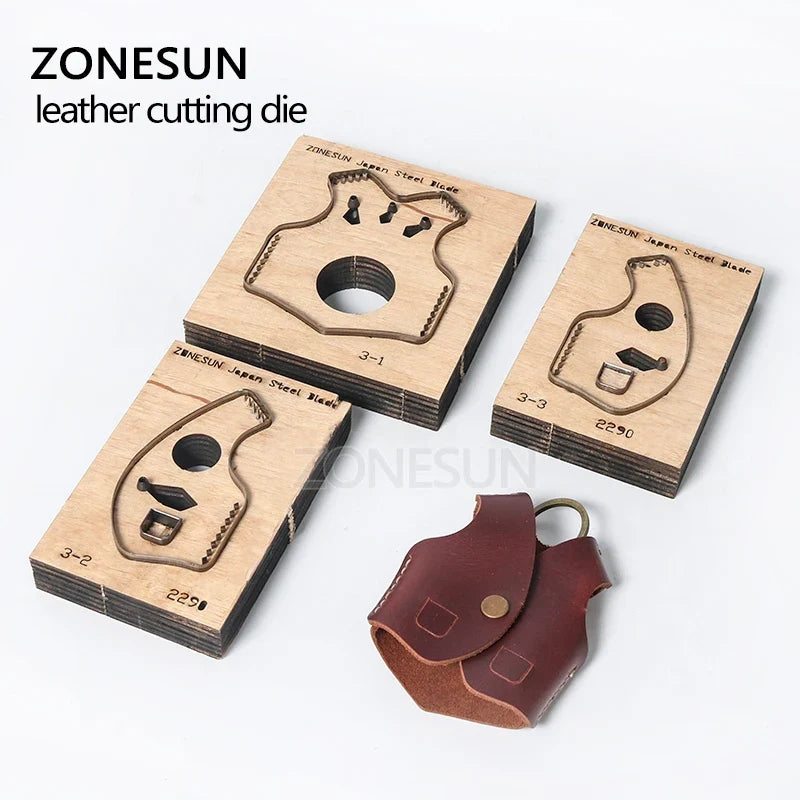 ZONESUN V2 key fob vest shape key cover leather cutting die Japan steel Blade cutter mold DIY laser knife die cutting machine