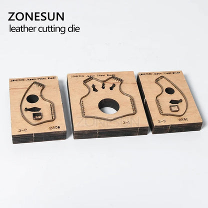 ZONESUN V2 key fob vest shape key cover leather cutting die Japan steel Blade cutter mold DIY laser knife die cutting machine