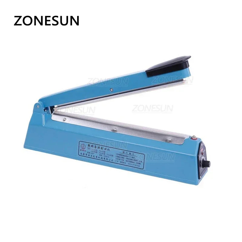 ZONESUN Manual Plastic Shrink Film Sealing Machine Box Book Phone Poker Sealer Heat Wind Gun