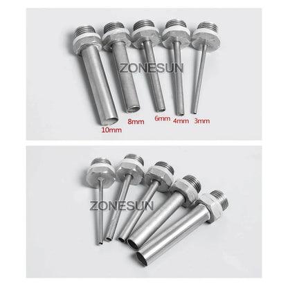 ZONESUN Filling machine Nozzle 3/4/6/8/10/12mm for A02 A03 ZS-MGT1S Liquid/Fluid/Gel/Paste Filling Machine