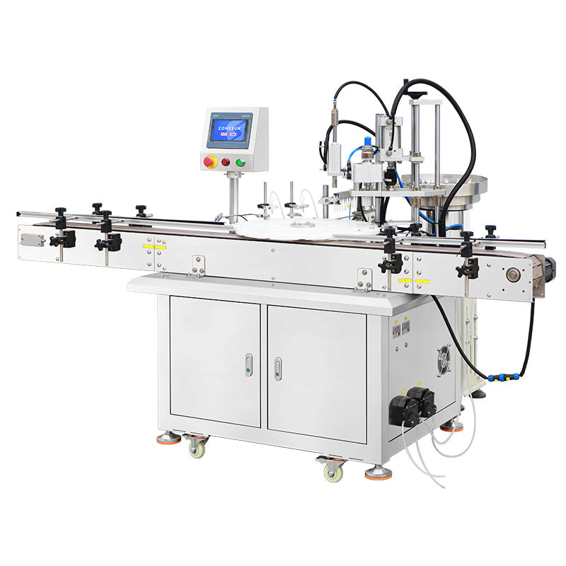 Liquid filling and crimping