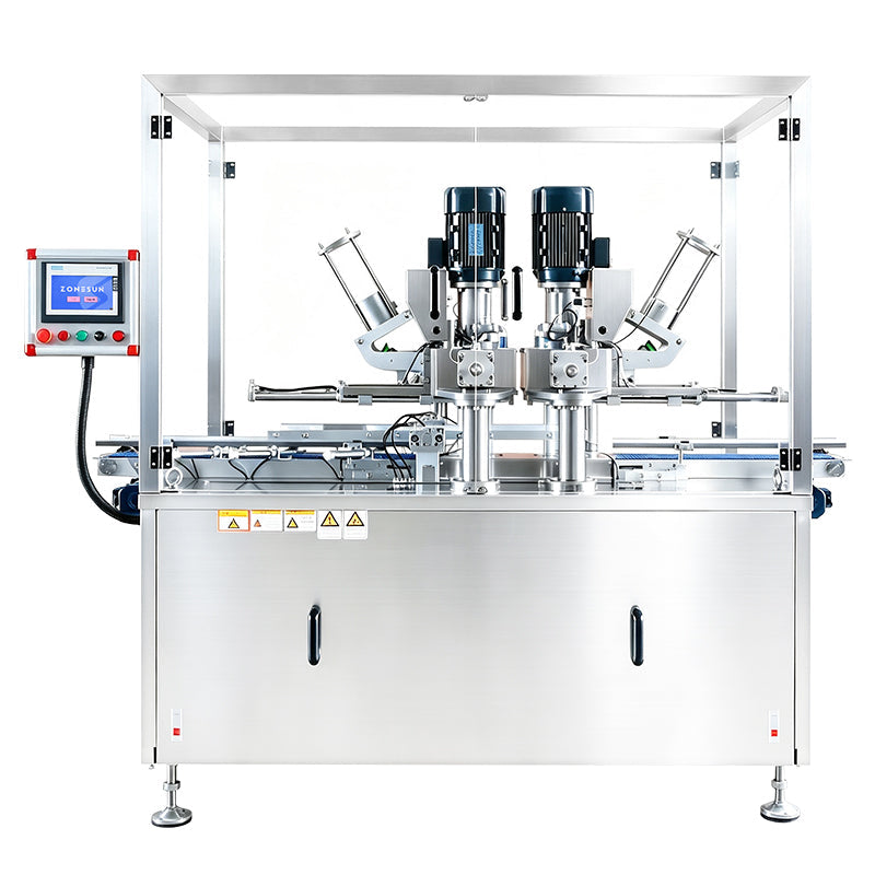 ZONESUN ZS-AFK120 Automatic Double-Head Vacuum Can Sealing Machine for Milk Powder and Coffee