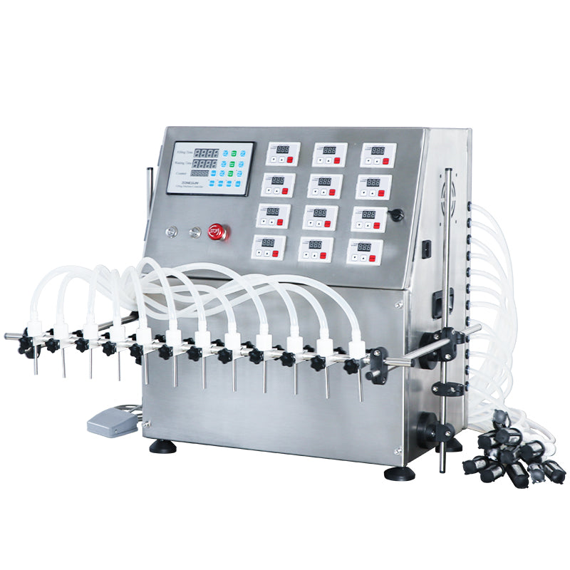 ZONESUN ZS-DPYT12P Semi-automatic 12 Nozzles Diaphragm Pump Liquid Filling Machine