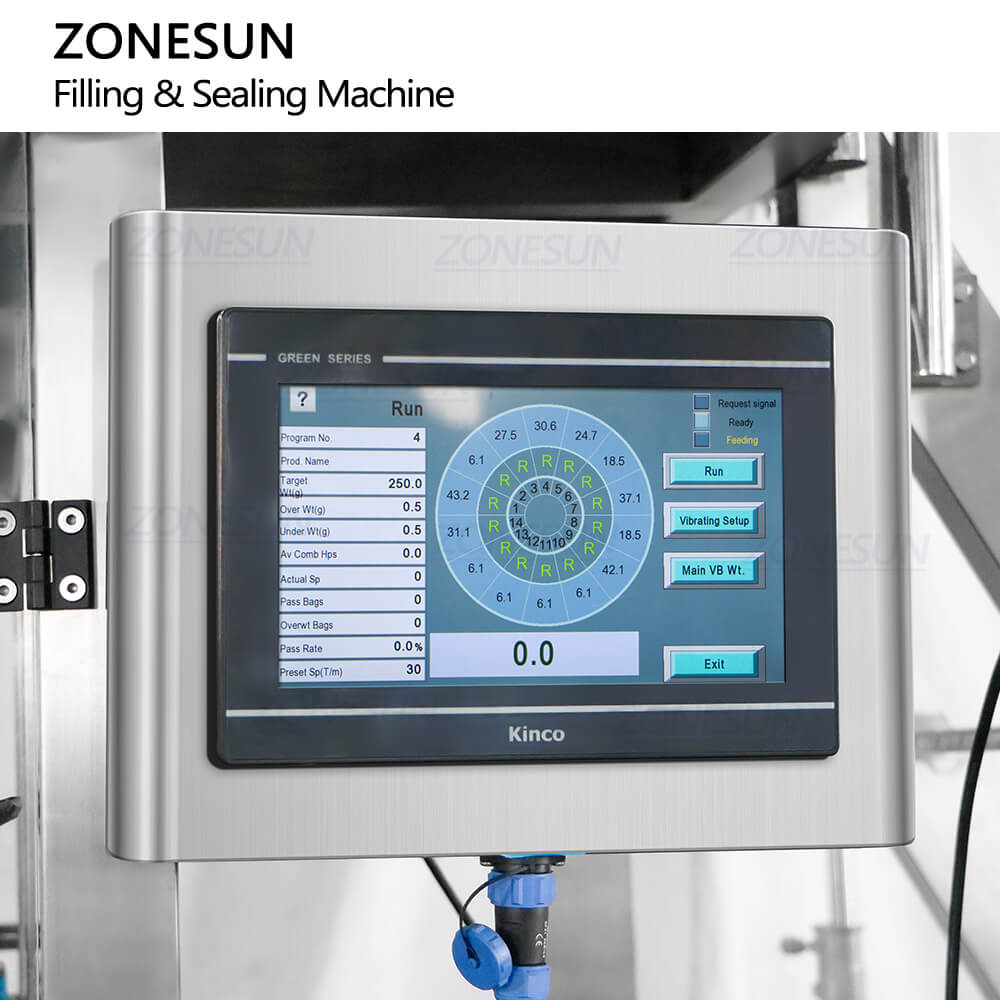 ZONESUN ZS-GW14 Fully Automatic 14 Heads Herb Seasoning Dried Fruit Nuts Granule Pet Food Grain VFFS Machine