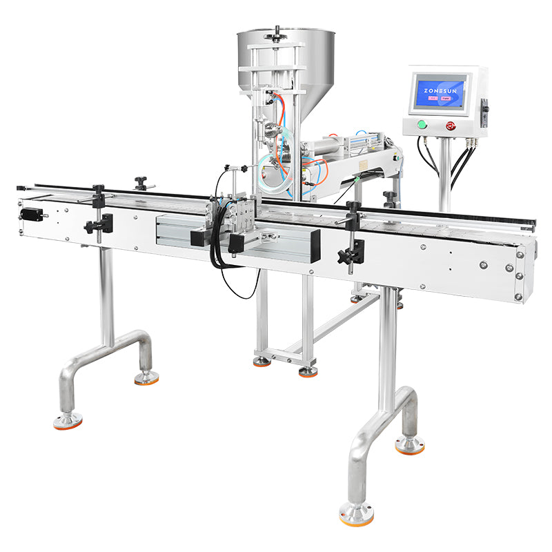 ZONESUN ZS-GY1C Pneumatic Automatic Paste Filling Machine With Conveyor